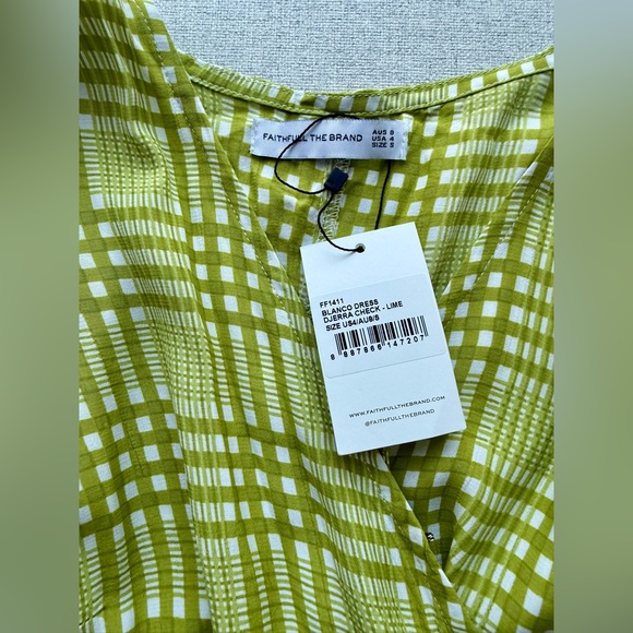Faithful the Brand Green Plaid Wrap Dress Sz4/Small - Picture 5 of 7
